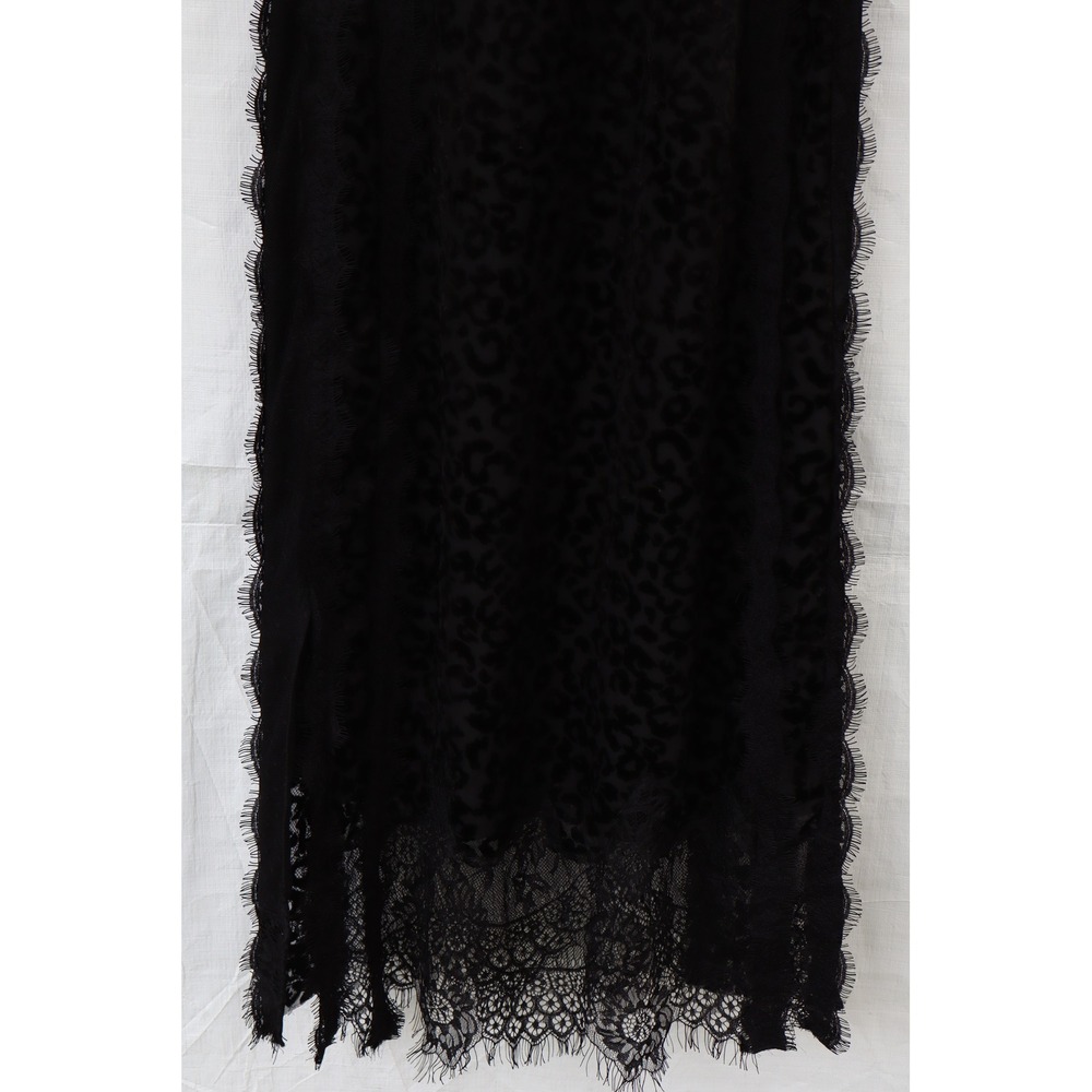 AllSaints Black Lace Leopard Devore Women Midi Dress Sleeveless High Neck US XS - Picture 13 of 15